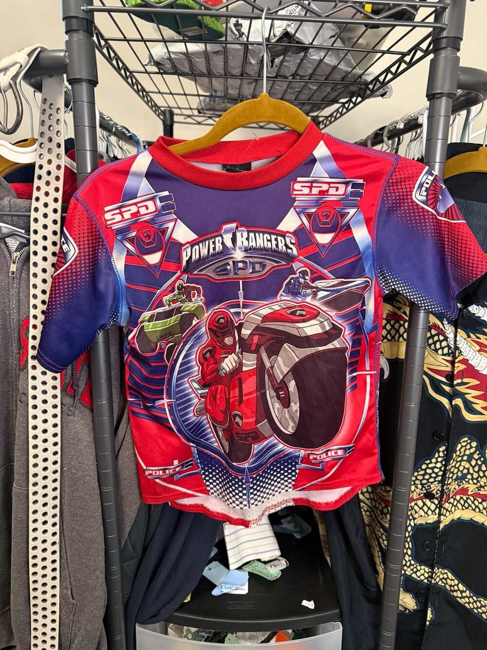 Vintage 2005 Power Rangers Space Patrol Delta All-Over Print Graphic T-Shirt